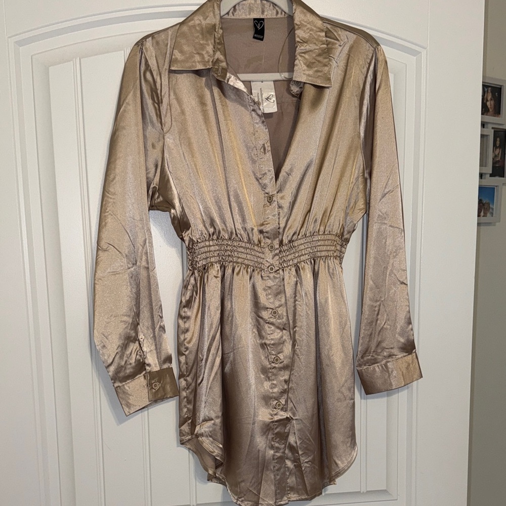 Windsor Champagne Satin Blouse